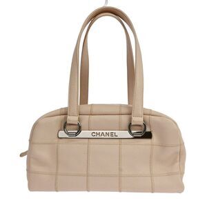 Chanel Square Stitch Quilted Caviar Beige Leather Shoulder Bag Bag